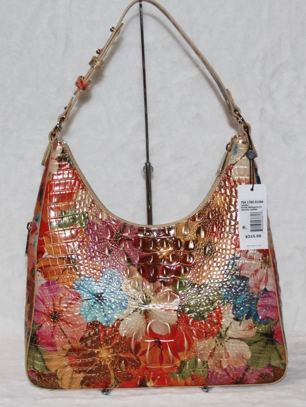 NWT BRAHMIN Tabitha Floral Florita Melbourne Leather Purse Tote Shoulder Bag